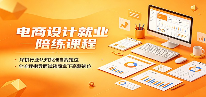 电商设计就业陪练课程：深耕行业认知找准自我定位，全流程指导面试谈薪拿下高薪岗位