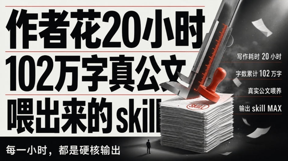 作者花20小时,102万字真公文喂出来的写作skill!体制内公文必备的公文排版Skill来了!