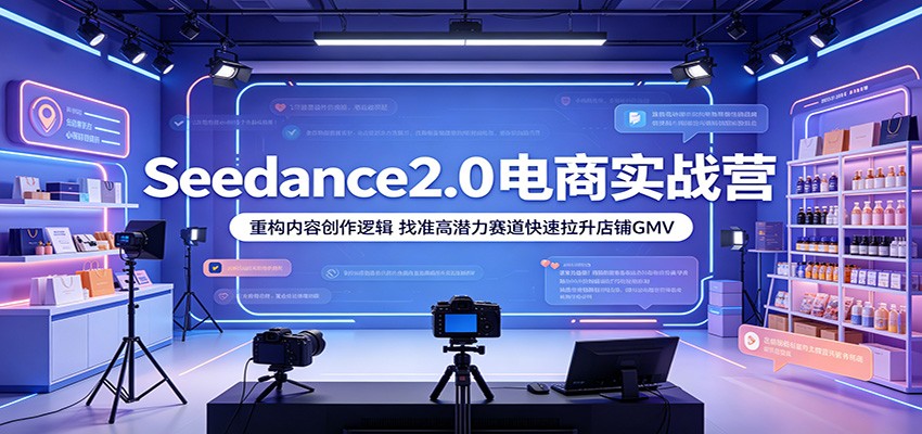 Seedance2.0电商实战营：重构内容创作逻辑，找准高潜力赛道快速拉升店铺GMV
